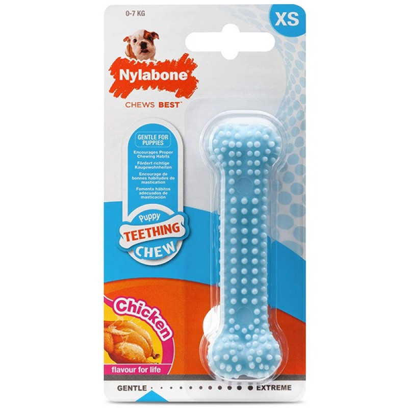 Nylabone Puppy Chew Dental Bone іграшка для щенят, 9.5 см, блакитний