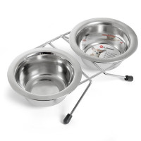 Flamingo Duo Dinner миски из нержавеющей стали на подставке, 2 шт х 230 мл