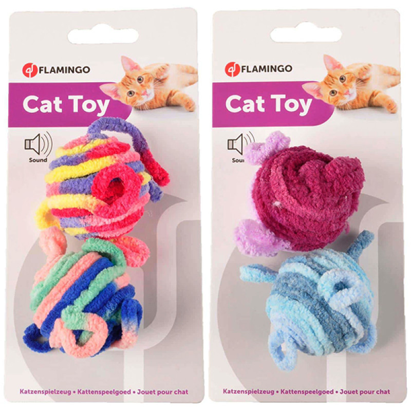 Flamingo Woolen Balls игрушка для кошек, 2 шт х 4.5 см