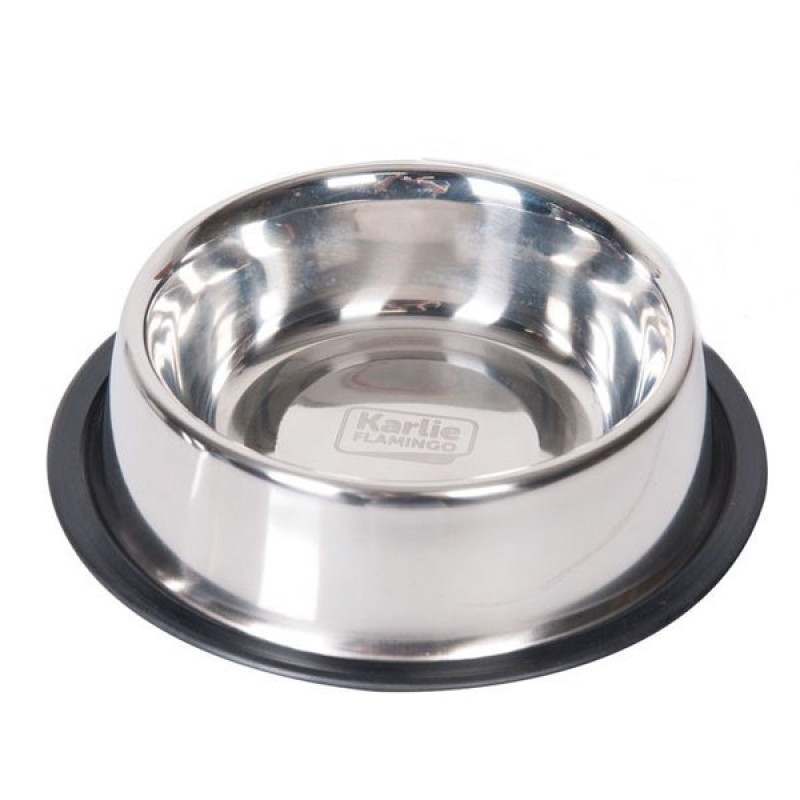 Flamingo Dish Rubber Rim миска для собак и котов с резиновым ободком, 700 мл