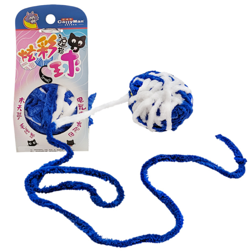 CattyMan Caddice Ball Long Tail іграшка для котів, синя, 5.5 см