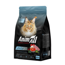 Animall Cat Salmon, White Fish and Turkey сухий корм для котів з лососем, білою рибою та індичкою, 400 гр