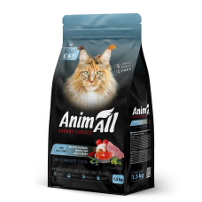 Animall Cat Salmon, White Fish and Turkey сухий корм для котів з лососем, білою рибою та індичкою, 1.5 кг