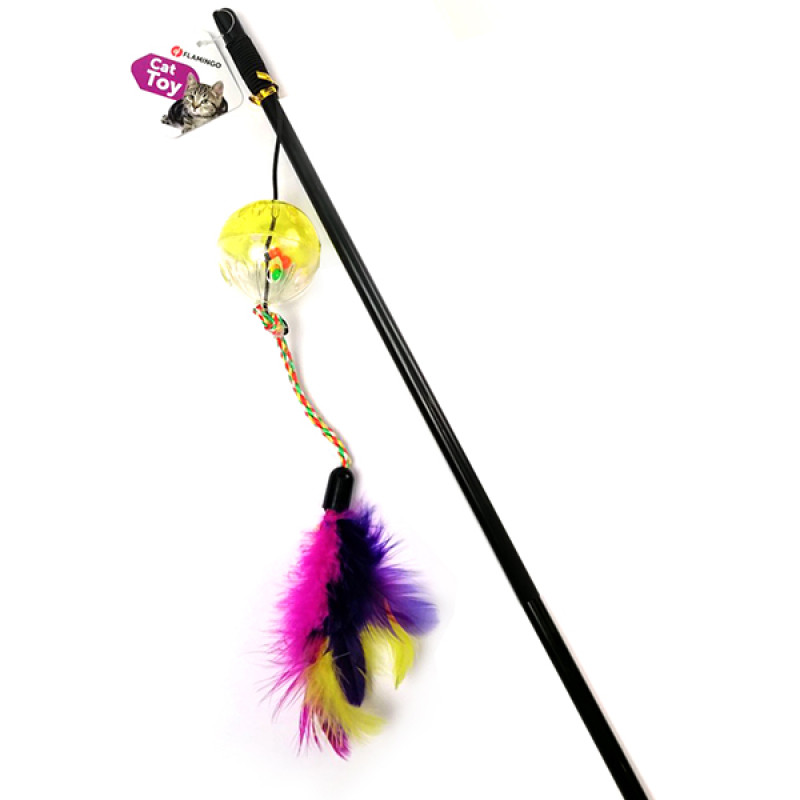 Flamingo Dangler Frizz Ball&Feathers іграшка для котів, 50 см