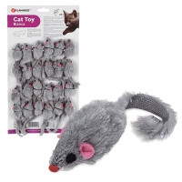 Flamingo Furry Mouse Grey іграшка для котів, 5 см