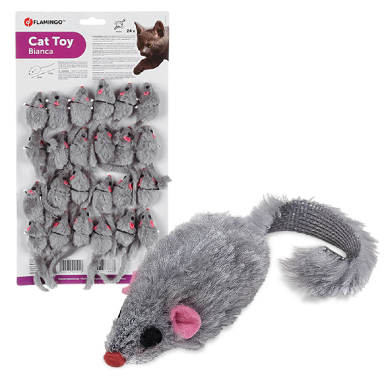 Flamingo Furry Mouse Grey игрушка для кошек, 5 см