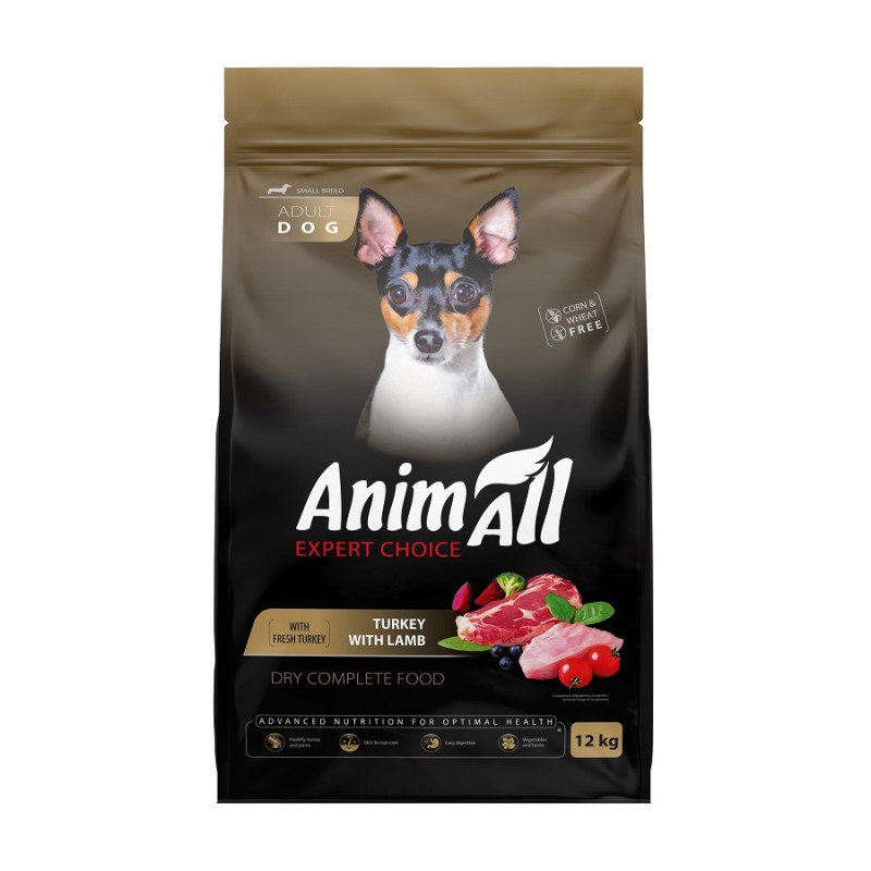 Animall Dog Turkey and Lamb Small Breed сухий корм з індичкою та ягнятиною для собак малих порід, 12 кг
