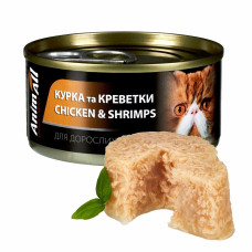Animall Cat Wet влажный корм для котов с курицей и креветками, 85 гр