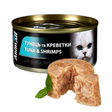 Animall Cat Wet влажный корм для котов с тунцом и креветками, 85 гр