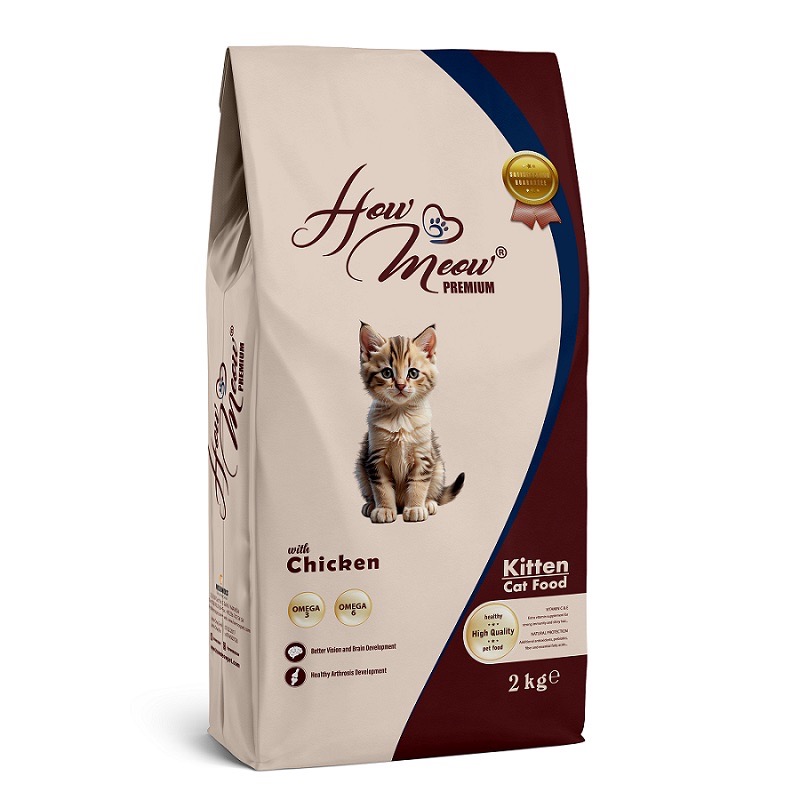 How Meow Adult Kitten сухий корм з куркою для кошенят, 2 кг