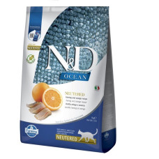 Farmina N&D Ocean Herring & Orange Neutered Cat Adult сухой корм с сельдью для стерилизованных котов, 5 кг