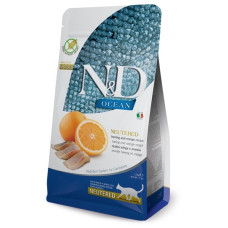 Farmina N&D Ocean Herring & Orange Neutered Cat Adult сухой корм с сельдью для стерилизованных котов, 1.5 кг