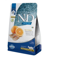 Farmina N&D Ocean Herring & Orange Neutered Cat Adult сухой корм с сельдью для стерилизованных котов, 300 гр