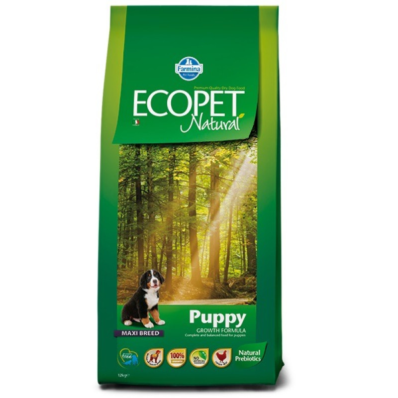 Farmina Ecopet Natural Puppy Maxi сухий корм з куркою для цуценят великих порід, 12 кг