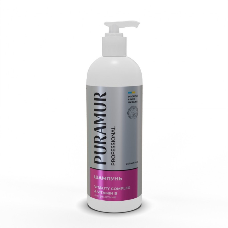 Puramur Vitality Complex with Vitamin B шампунь, що зміцнює шерсть для собак і котів, 200 мл