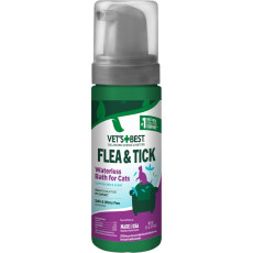 Vet's Best Flea & Tick Waterless Bath For Cats Cottonspice пена от блох и клещей для котов, 147 мл
