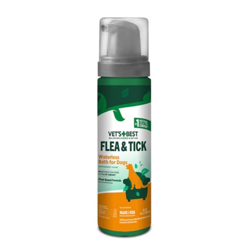 Vet's Best Flea & Tick Waterless Dog Bath Cottonspice піна від бліх та кліщів для собак, 236 мл