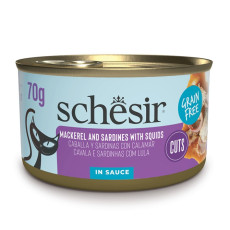 Schesir Grill Mackerel Sardines Squids влажный корм для котов с маркелью и сардиной, 70 гр
