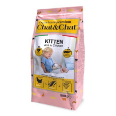 Gheda Chat&Chat Expert Kitten With Chicken сухой корм с курицей для котят, 900 гр