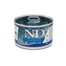 Farmina N&D Ocean Salmon & Cod Adult Mini влажный корм с лососем и треской для собак малых пород, 140 гр