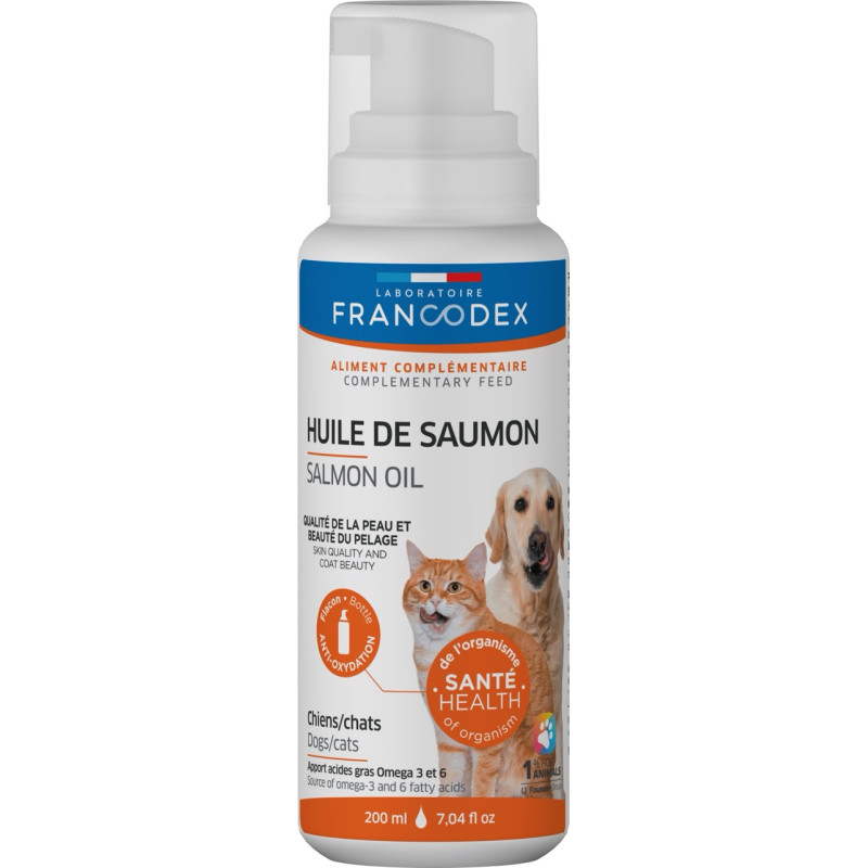 Francodex Salmon Oil Dog Cat масло лосося для собак и котов, 200 мл