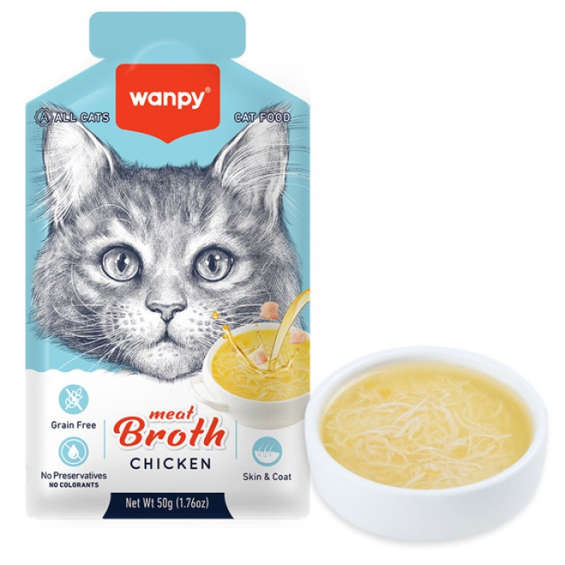 Wanpy Meat Broths Chicken суп для котов с курицей, 50 гр
