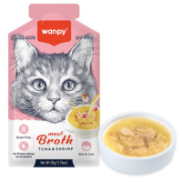Wanpy Meat Broths Tuna & Shrimp суп для котов с тунцом и креветками, 50 гр
