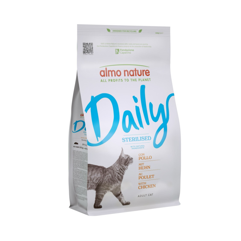 Almo Nature Daily Cat Sterilised сухой корм для стерилизованных котов с курицей, 12 кг