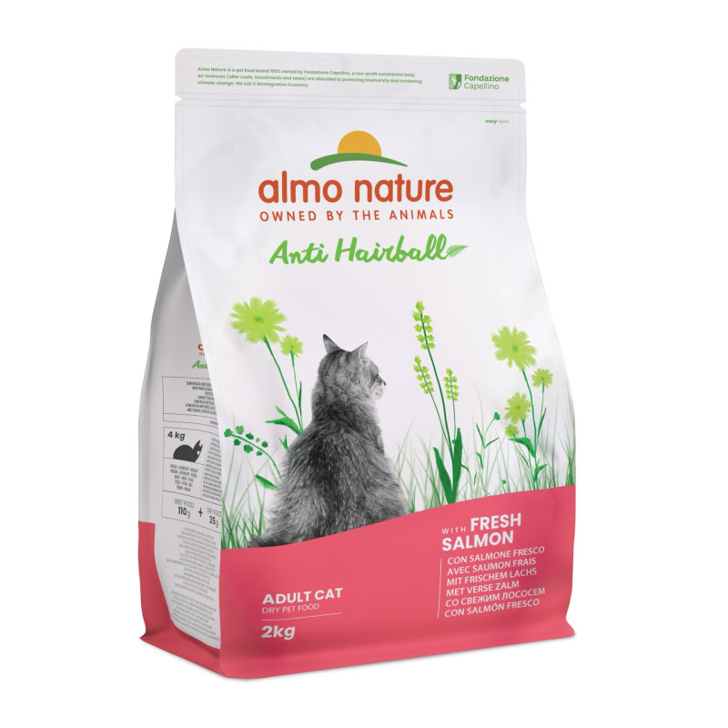 Almo Nature Cat Adult Hairball With Fresh Salmon сухий корм для котів з лососем для виведення вовни, 2 кг