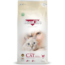 BonaCibo Cat Adult Chicken & Rice with Anchovy сухий корм з куркою для котів, 15 кг