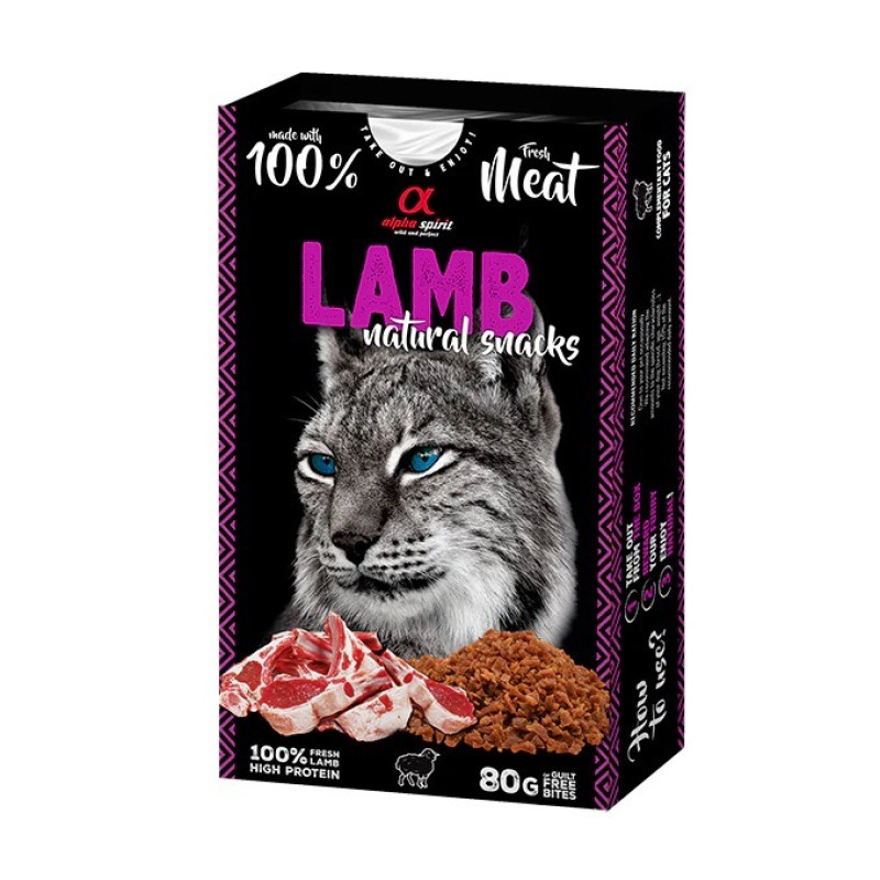 Alpha Spirit Lamb Natural Snacks Cat ласощі для котів з ягнятиною, 80 гр