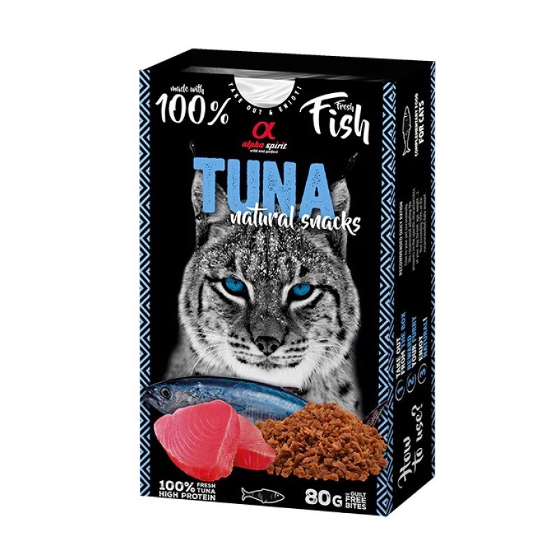 Alpha Spirit Tuna Natural Snacks For Cats ласощі для котів з тунцем, 80 гр