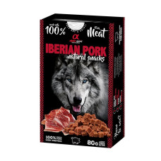Alpha Spirit Iberian Pork Natural Snacks лакомство для собак с ветчиной, 80 гр