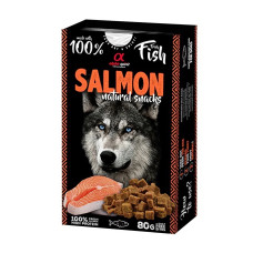 Alpha Spirit Salmon Natural Snacks лакомство для собак с лососем, 80 гр