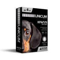 Unicum Premium краплі від бліх та кліщів для собак вагою до 4 кг, 3 шт
