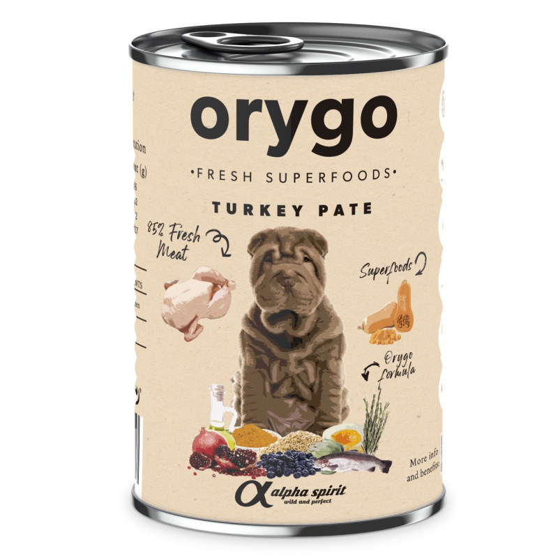 Orygo Turkey влажный корм для собак с индейкой, 400 гр