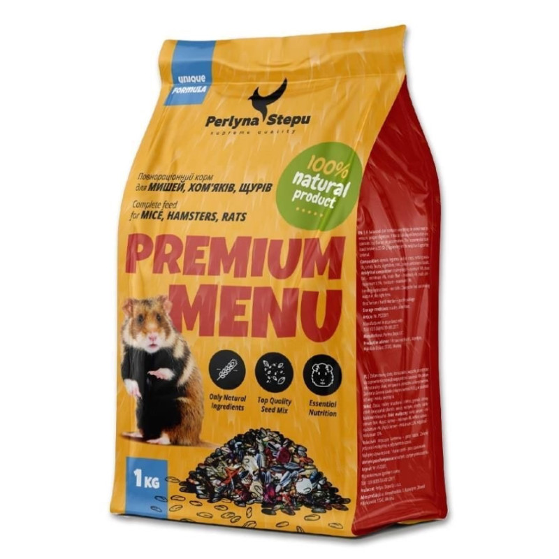 Перлина Степу Premium Menu корм для хомяков, 1 кг