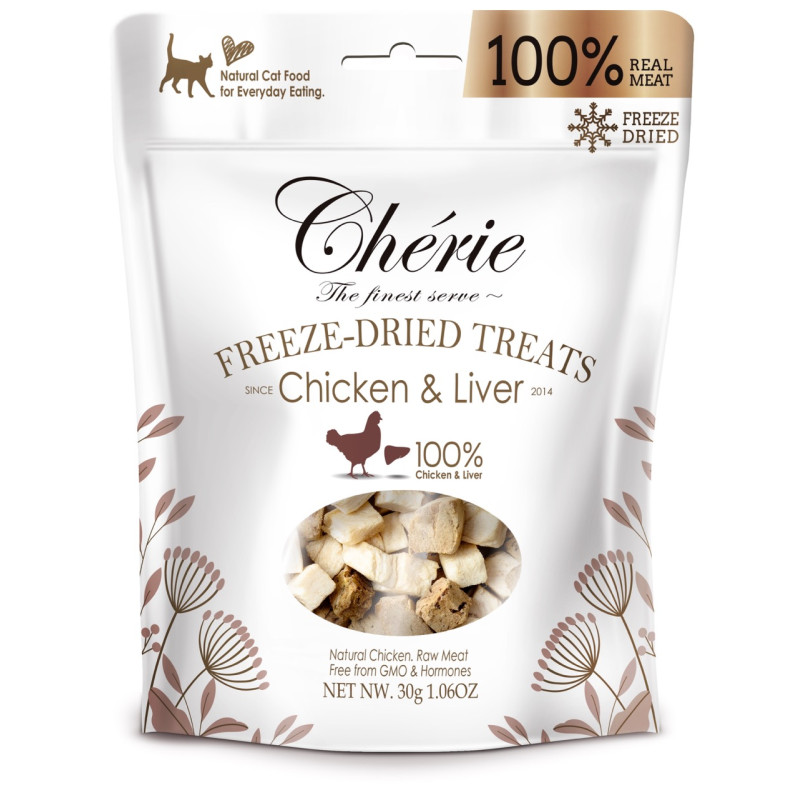 Cherie Freeze-Dried Treats Chicken & Liver лакомство для котов с курицей и печенью, 30 гр