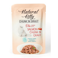 Natural Kitty Chunk In Gravy Chicken With Salmon влажный корм для котов с курицей и лососем, 85 гр