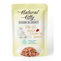 Natural Kitty Chunk in Gravy Chicken, Tuna with Duck влажный корм для котов с уткой, курицей и тунцом, 85 гр
