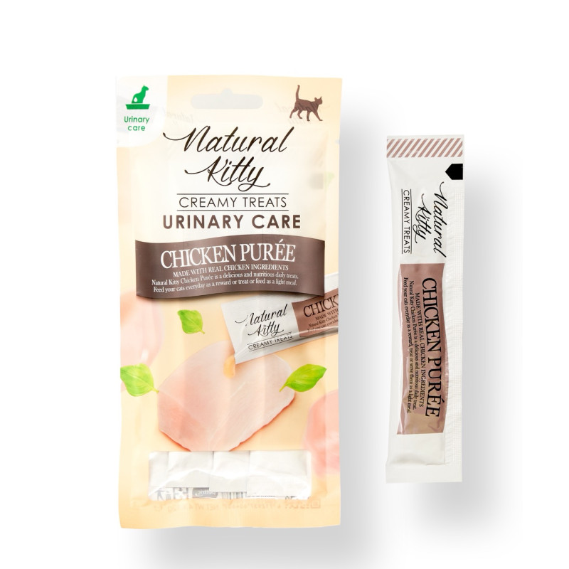 Natural Kitty Functional Creamy Treat Chicken Puree Urinary Care лакомство для котов с курицей, 4 шт х 12 гр