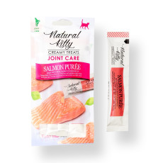 Natural Kitty Functional Creamy Treat Salmon Puree Joint Care лакомство для котов с лососем, 4 шт х 12 гр