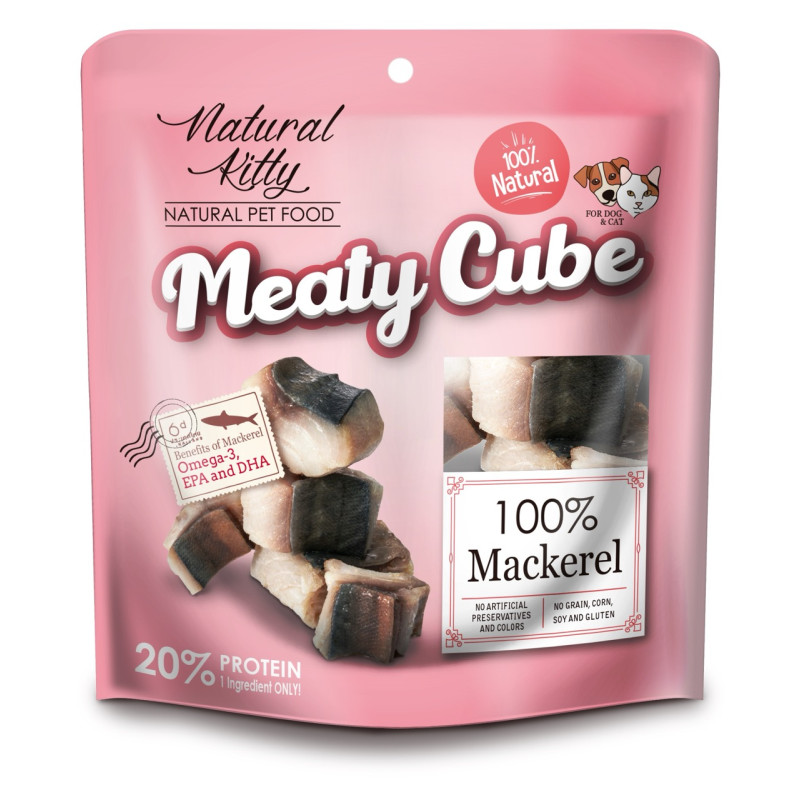 Natural Kitty Meaty Cube 100% Mackerel лакомство со скумбрией, 60 гр