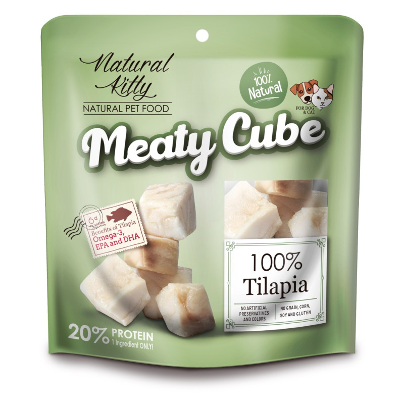 Natural Kitty Meaty Cube 100% Tilapia лакомство с рыбой, 60 гр
