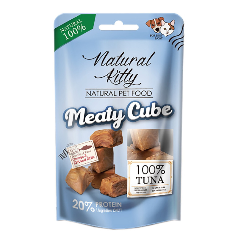 Natural Kitty Meaty Cube 100% Tuna лакомство с тунцом, 60 гр