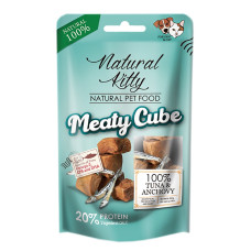 Natural Kitty Meaty Cube 100% Tuna & Anchovy лакомство с тунцом и анчоусами, 60 гр