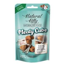 Natural Kitty Meaty Cube 100% Tuna & Anchovy ласощі з тунцем та анчоусами, 60 гр