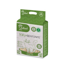 Velvet Paw Tofu растительный наполнитель для кошачьего туалета с бентонитом, 6 л