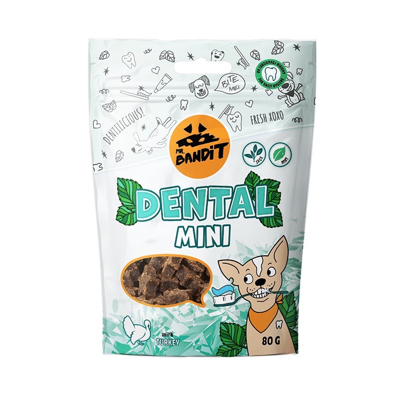 Mr. Bandit Dental Mini лакомство для собак с индейкой, 80 гр