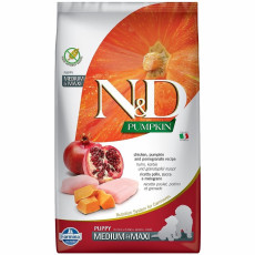 Farmina N&D Pumpkin Dog Chicken & Pomegranate Puppy Medium Maxi сухой корм с курицей для щенят средних и крупных пород, 2.5 кг